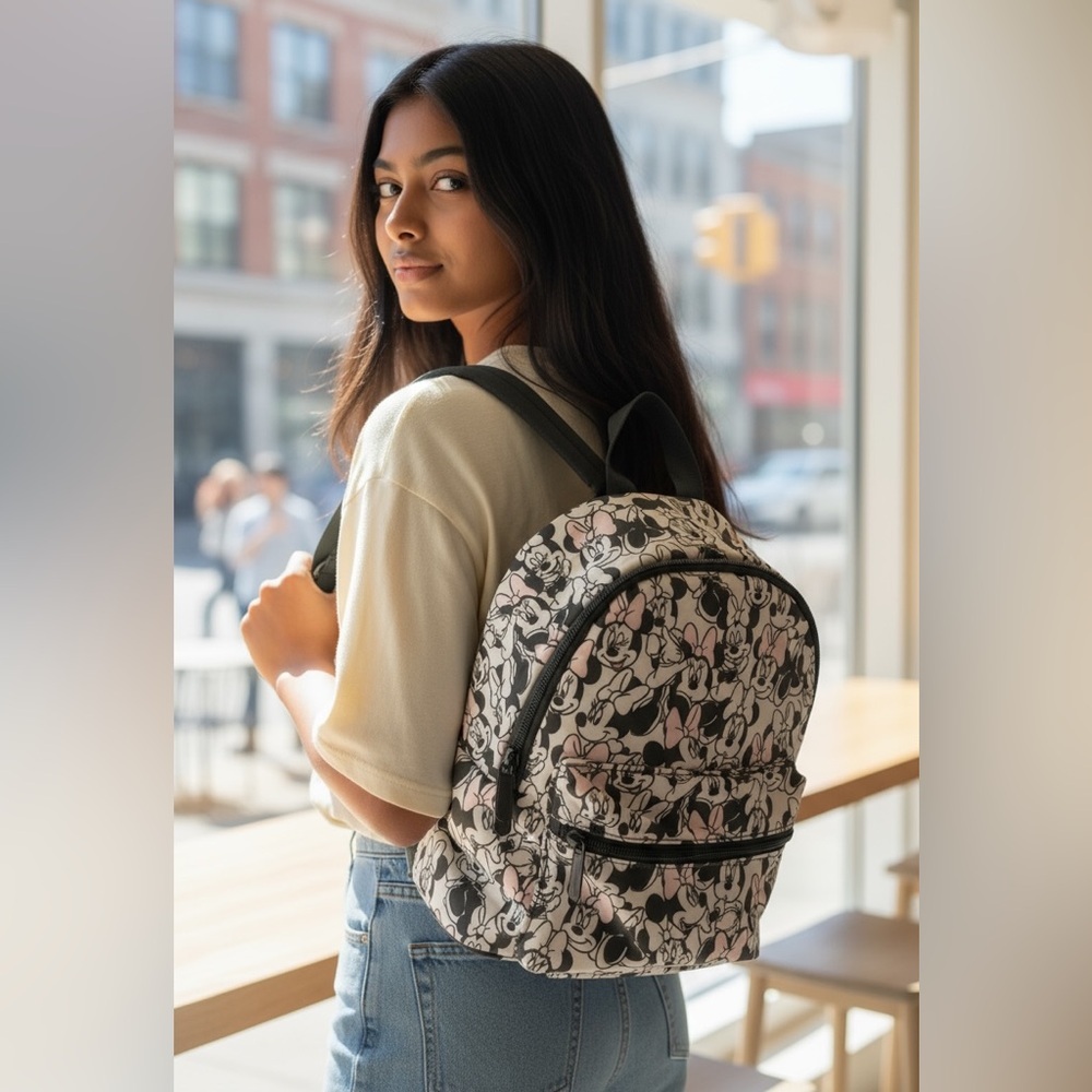 Disney Minnie Mouse Backpack - Pink Black &‎ White